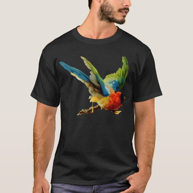 Camiseta menino colorido de pássaro (Frente)
