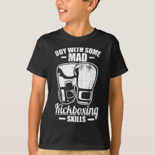 Camiseta Menino Com Algumas Habilidades Loucas de Kickboxin
