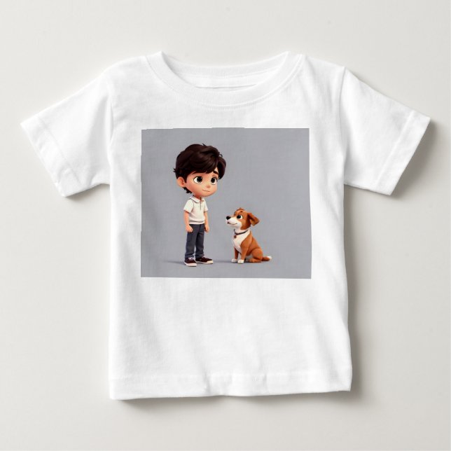 Camiseta Menino com arte de cão (Frente)