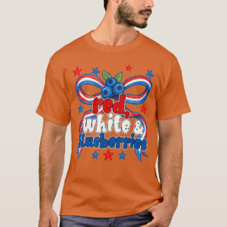 Camiseta Menino da família de Mirtilos Vermelhos e Brancos