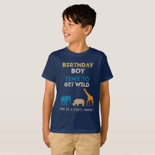 Camiseta Menino da festa de aniversário do safari do jardi