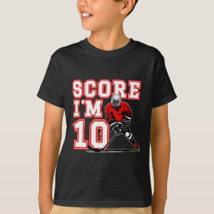 Camiseta Menino de 10 anos de idade de hóquei no gelo de an