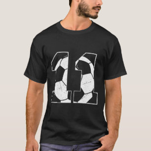 Camiseta Menino de 11 anos jogador de futebol no aniversári