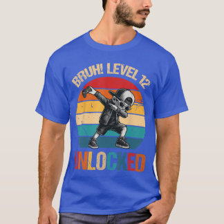 Camiseta Menino de 12 Anos Dabbing Bruh 12º Nível Desbloque