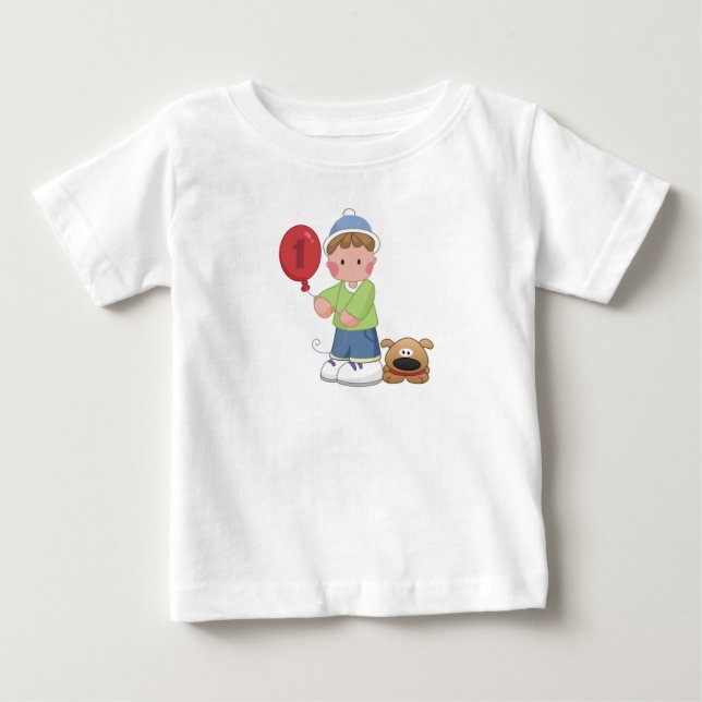 Camiseta Menino de 1 ano e seu cão (Frente)