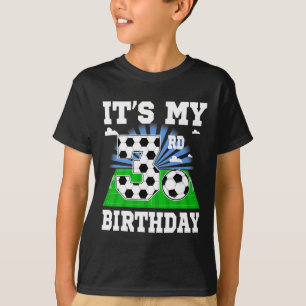 Camiseta Menino de 3 Anos É Meu 3º Aniversário Tema de Fute