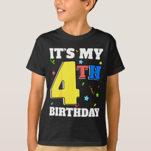 Camiseta menino de 4 anos de aniversário 4 menina pequena q