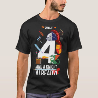Camiseta Menino de 4 Anos de Idade Citação Divertida _somen