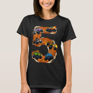 Camiseta menino de 5 anos de caminhão monstro criança de 5