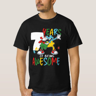 Camiseta Menino De 7 Anos De Aniversário Ou Garota Autismo 
