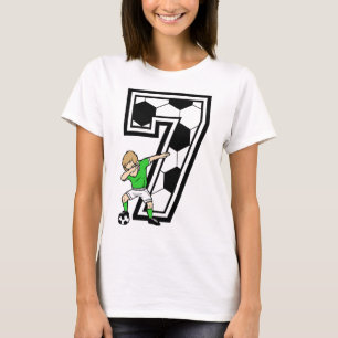Camiseta Menino de 7 Anos Jogador de Futebol 7º Aniversário