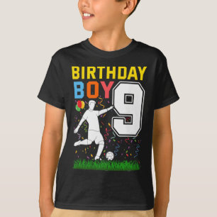 Camiseta Menino de 9 anos de idade fazendo aniversário Fute