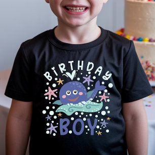 Camiseta Menino de Aniversário Baleia Estrela-do-Mar Submar