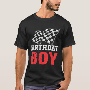 Camiseta Menino de Aniversário Carro de Corrida Piloto de C