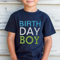 Menino de Aniversário Cor Vibrante Azul-Marinho Co
