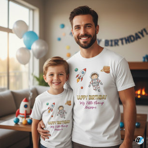 Camiseta Menino de Aniversário Espacial Astronauta - Meu Pe