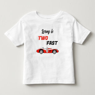 Camiseta Menino de carro de corrida vintage vermelho rápido