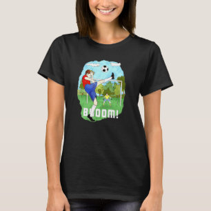 Camiseta Menino de Futebol Booom Chuta Bola Criativo