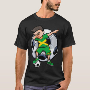 Camiseta Menino de Futebol Dabbing Jamaica Fã de Futebol Ca