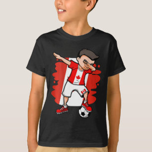 Camiseta Menino de Futebol Dabbing - Jersey Canadá Fã de Fu