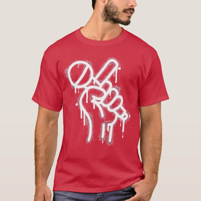 Camiseta Menino de grafite segurando microfone (Frente)