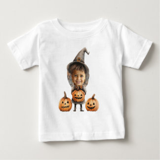 Camiseta Menino de Halloween Rosto Personalizado 