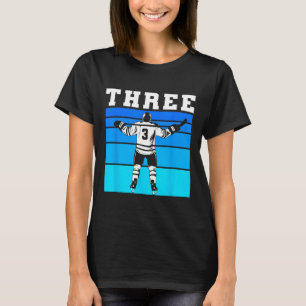 Camiseta Menino de Hóquei 3º Aniversário Três Aniversário d