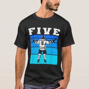 Camiseta Menino de Hóquei Aniversário de 5 anos Cinco Anive