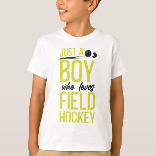 Camiseta Menino de Hóquei em Campo Só Um Menino Que Ama Hóq