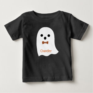 Camiseta Menino do Dia das Bruxas Ghost Xadrez Arco Kids