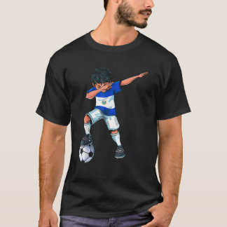 Camiseta Menino do Futebol Dabbing El Salvador Salvadorenho