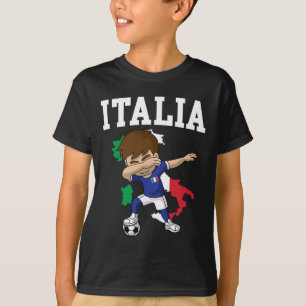 Camiseta Menino do Futebol Italiano Bandeira Itália Mapa Es