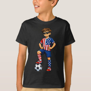 Camiseta Menino do Futebol Jogador EUA Amante América Fã Ba