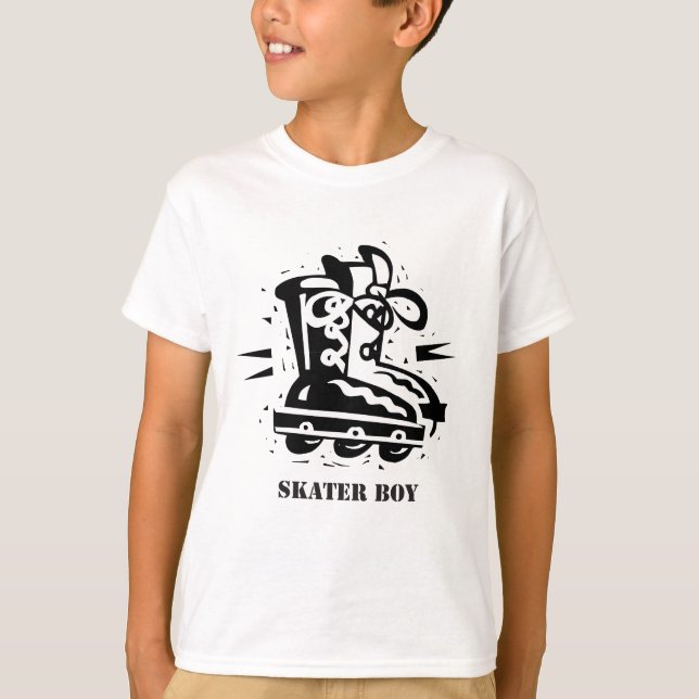 Camiseta Menino do patinador - Rollerblading (Frente)