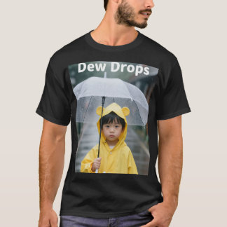 Camiseta Menino Fofo em Casaco Amarelo Dia Chuvoso Estética