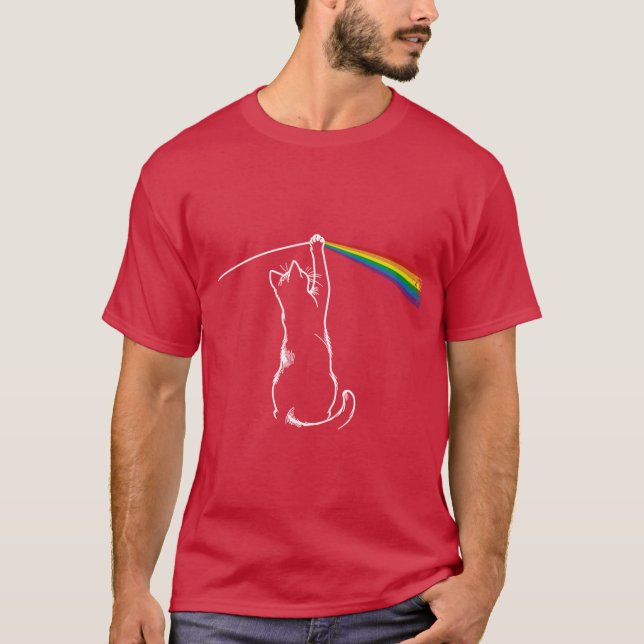 Camiseta menino gato lado negro (Frente)