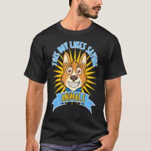 Camiseta Menino Gosta De Salvar Animais Salvando Animais Ga