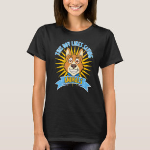 Camiseta Menino Gosta De Salvar Animais Salvando Animais Ga