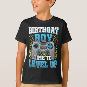 Camiseta Menino Hora de Subir de Nível Vídeo Game Aniversár