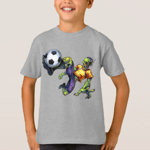 Camiseta Menino Jogador de Futebol de Halloween Assustador 