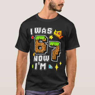 Camiseta Menino jogador pixel aniversário tinha 6 7 anos de