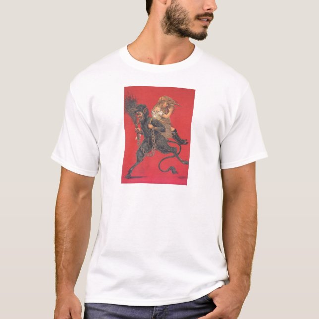Camiseta Menino Krampus Seqüestrando Menina (Frente)