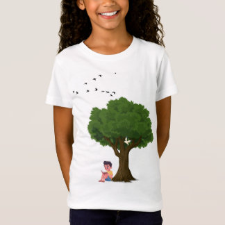Camiseta Menino Lendo Debaixo da Árvore Natureza Pacífica L