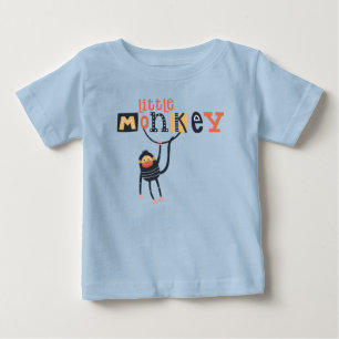 Camiseta Menino Macaco Bonito Mencionando Tipografia
