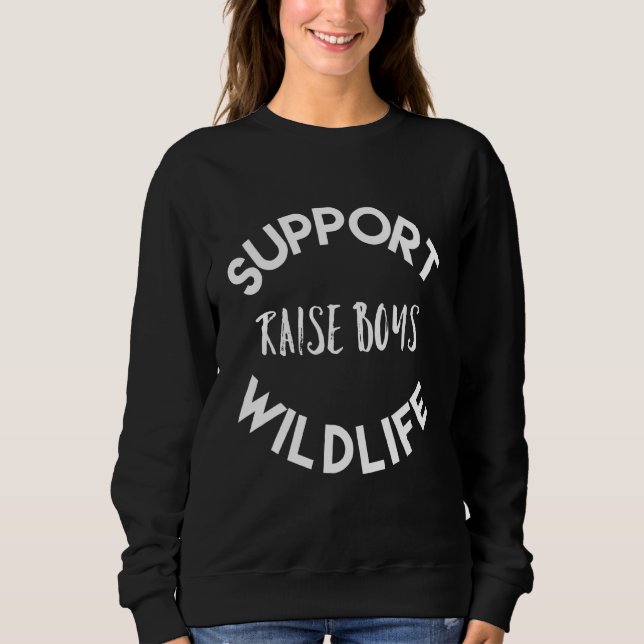 Camiseta Menino Mãe Suporta Garotos Da Wildlife Raise (Frente)