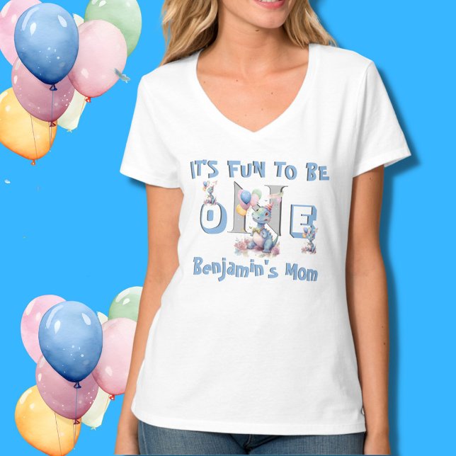 Camiseta Menino Mamãe Chame Um Dinossauro Bonito (Criador carregado)