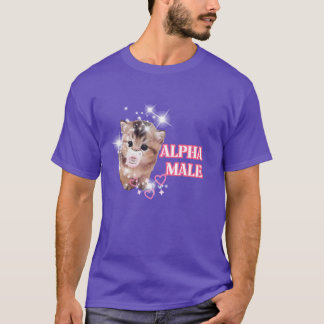 Camiseta menino meme de gatinho fofo macho alfa