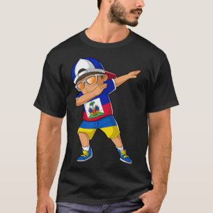 Camiseta Menino Metade Haitiano Metade Ucraniano Bandeira d