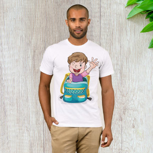 Camiseta Menino na mochila balançando crianças da escola di