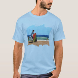 Camiseta Menino nas alças dos homens de praia